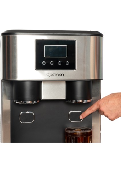Buz Yapıcı - Crush Ice & Küp Buz & Soğuk Su Hazneli 3in1 Lcd Dokunmatik Ekranlı Akıllı Inox Buz Makinesi – Slt01 (Su Arıtma Sistemi Destekli)
