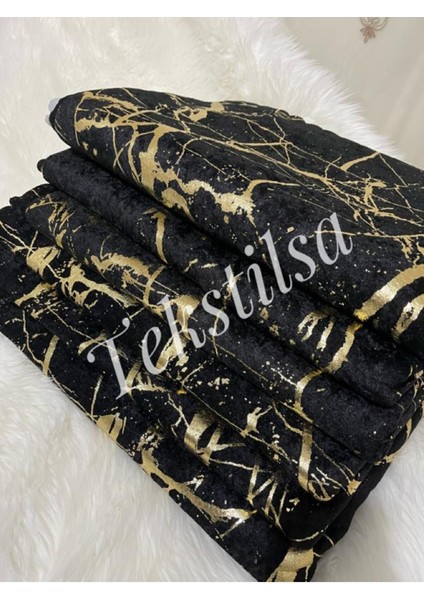 Koltuk Çekyat Örtüsü Yeni Moda Altın Varaklı Dekoratif Siyah Zemin Süngerli Koltuk Örtüsü 1 Adet modelleri