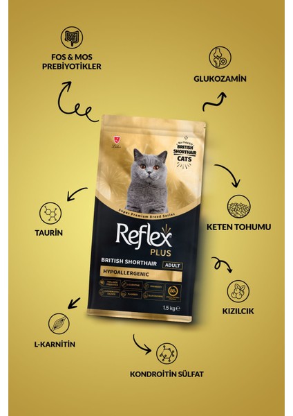 Plus British Shorthair Yetişkin Kedi Maması 1,5 kg fiyatları