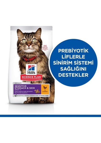 Scıence Plan Mide ve Deri Hassasiyeti Tavuklu Yetişkin Kedi Maması 1,5 kg x 3 Adet fiyatları