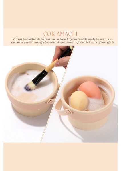 3'1 Arada Makyaj Fırçası ve Süngeri Temizleme Matı & Makyaj ve Kozmetik Düzenleyici Organizer indirimleri