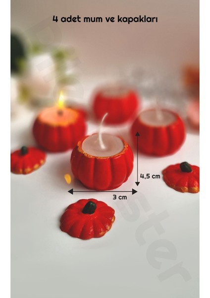 Sevgililer Günü Mumluk Seti 6 Lı |kabak Biblo Set |dekoratif Bal Kabakları|kırmızı|dekoratif Obje| fırsatları