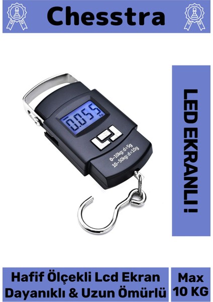LCD Ekran Seyahat Bavul Ağırlık El Terazi Dijital Çok Amaçlı Taşınabilir Askılı Pilli Bagaj Tartısı