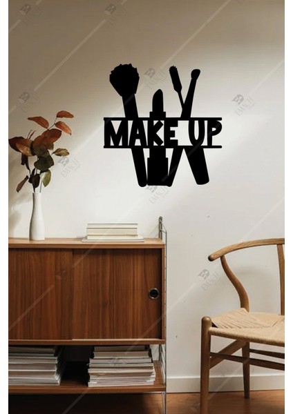 Make Up Yazısı Makyaj Temalı Ahşap Duvar Dekoru Süsü Tablosu fiyatları