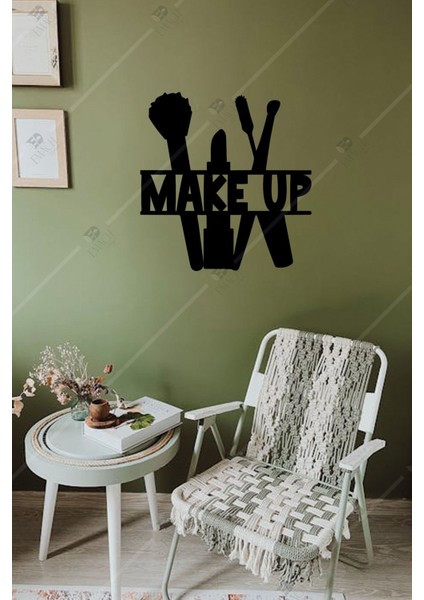 Make Up Yazısı Makyaj Temalı Ahşap Duvar Dekoru Süsü Tablosu modelleri