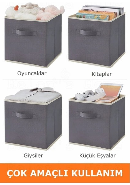 Kumaştan Dolap Içi Çamaşır Oyuncak Düzenleyici Kapaksız Saklama Kutusu Organizer 30X30X30 cm 1 Adet