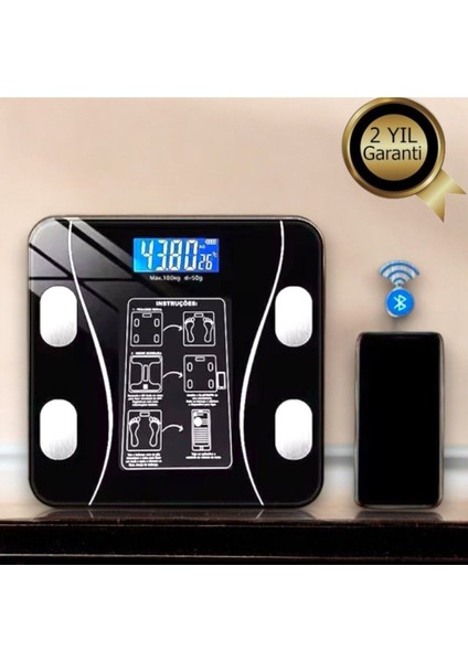Dijital Tartı Bluetooth Bağlantılı Kablosuz Tartı Yağ Baskülü fiyatları