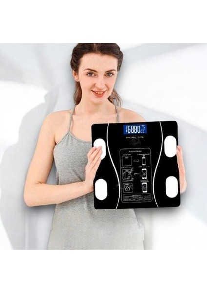 Dijital Tartı Bluetooth Bağlantılı Kablosuz Tartı Yağ Baskülü fırsatları