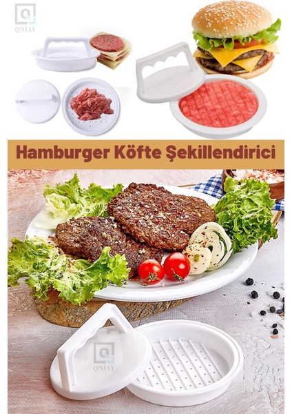Hamburger ve Köfte Şekillendirici Pratik Köfte Kalıbı Et Izgara Barbekü Mangal Piknik Kamp Köfte