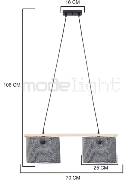 Zigana 2li Avize Naturel-Siyah Artı Desenli Yemek Odası Yatak Odası Oturma Odası Salon fırsatları