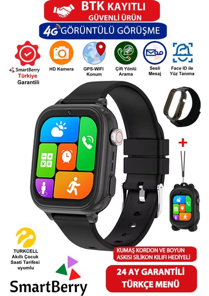 Z53 Görüntülü Görüşme Gps Wıfı Net Konum Gizli Dinleme Akıllı Çocuk Takip Saatilı - Siyah