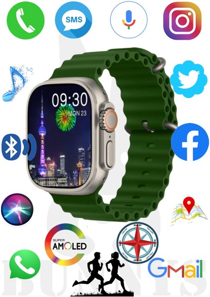 Huawei P40 Pro Uyumlu Akıllı Saat Watch 8 Ultra 49MM Amoled Ekran Konuşma Özellikli