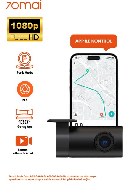 RC12 1080P A810 ile Uyumlu Arka Kamera