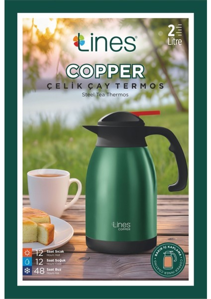 Copper Paslanmaz Çelik 2 Litre Termos Yeşil modelleri