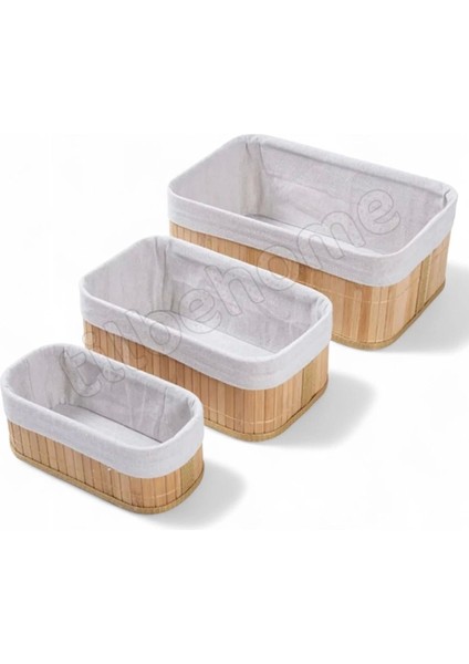 3lü Bambu Ekmeklik Sepet Dekoratif Ev Düzenleyici Organizer Çok Amaçlı Bambu Hasır Sepet modelleri