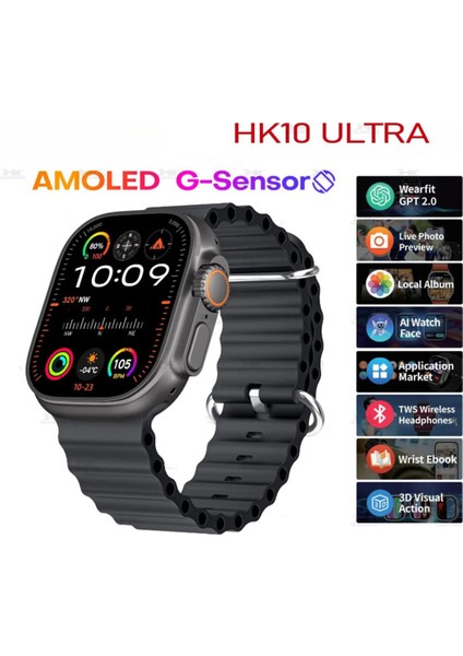 Hk 10 Ultra 49MM Akıllı Saat Watch 9 Ultra 2 Serisi Amoled Ekranlı Kadın Erkek Kol Saati Çift Kayı fiyatları