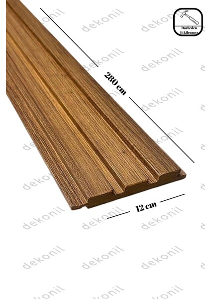 Doğal Teak Mdf Tavan ve Duvar Lambri 12CM ( 1 Adet )