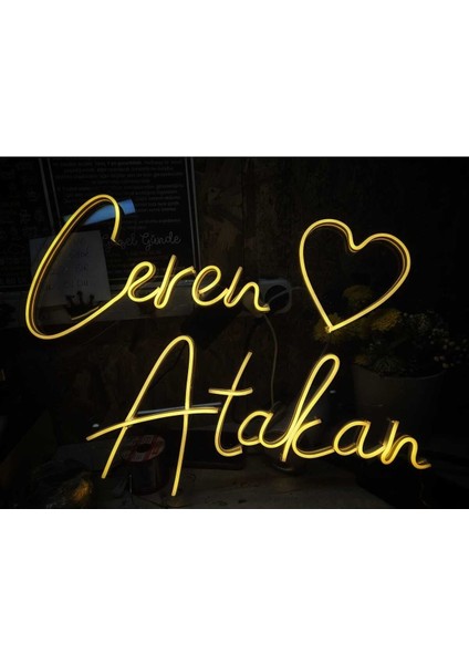 Kişiye Özel Neon LED Kalpli Isim Işıklı Dekoratif Duvar Aydınlatması fiyatları
