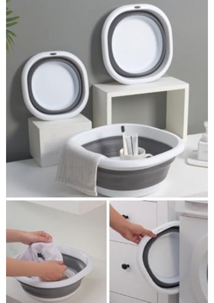 Kapısı Katlanır Badya Akordiyon Silikon Leğen (10 Litre Badya) Desing 266450 modelleri