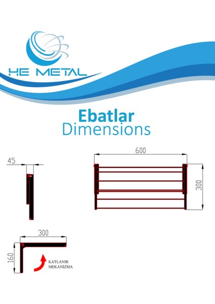 Duvara Monte Katlanabilir Çamaşır Askısı - 60X30 cm fırsatları