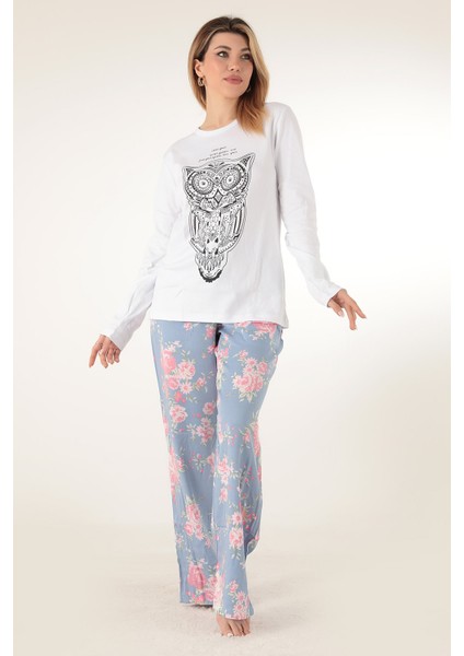 Çiçekli Kadın Pijama Takımı
