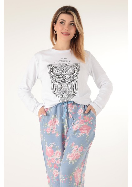 Çiçekli Kadın Pijama Takımı