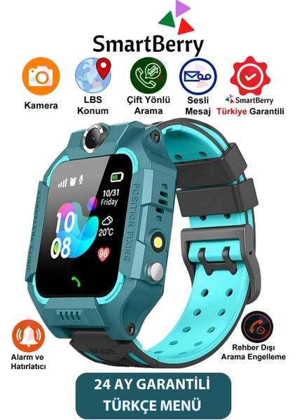 Z2 Lbs Konumlu Akıllı Çocuk Takip Saatilı Arama, Kameralı, Gizli Dinleme Özellikli - Yeşil fiyatları