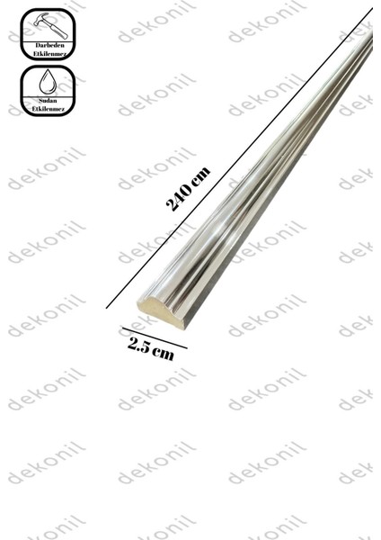 Silver Duvar Çıtası 2,5cm (15 Boy-36 Metre)