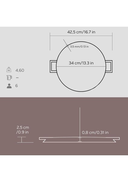 Döküm Yuvarlak Çift Yön Izgara Tavası Döküm Demir Yekpare Çift Kulplu ÇAP(Ø)34CM. fırsatları