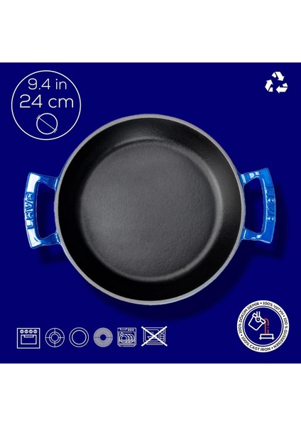 Döküm Yuvarlak Sahan Döküm Demir Yekpare Çift Kulplu ÇAP(Ø)24CM. fırsatları