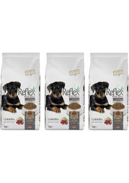Kuzu Etli ve Pirinçli Yavru Köpek Maması 3 kg 3 Adet