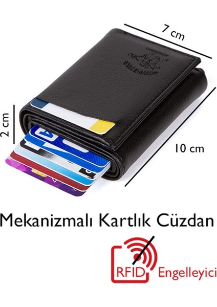 Adelina Erkek Siyah Deri Çelik Kasalı El ve Omuz Çanta ve Mekanizmalı Kartlık Cüzdan Set indirimleri