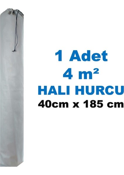 4m² Halı Hurcu -Halı Kılıfı - Gri Tele Kumaş Düzenleyici -Organizer - Bağcıklı Halı Hurcu