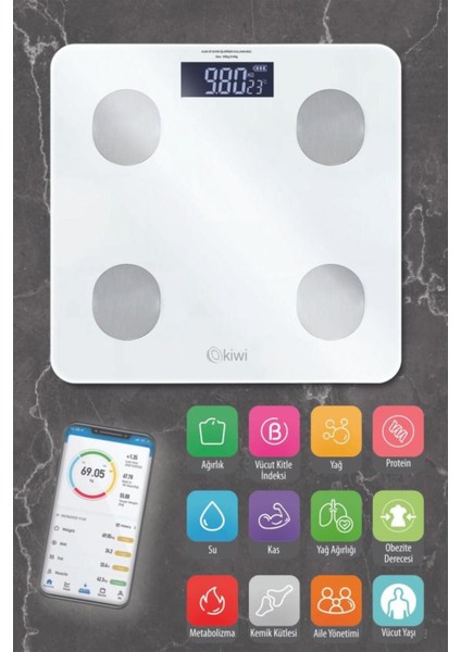 KBS-1085 Akıllı Banyo Baskülü Beyaz fiyatları