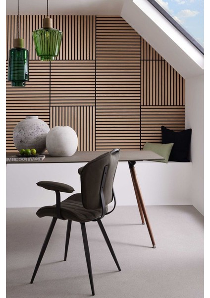 Özbir Kıtchen Safir Meşe Akustik Duvar Paneli 40X40 Ahşap Duvar Paneli modelleri