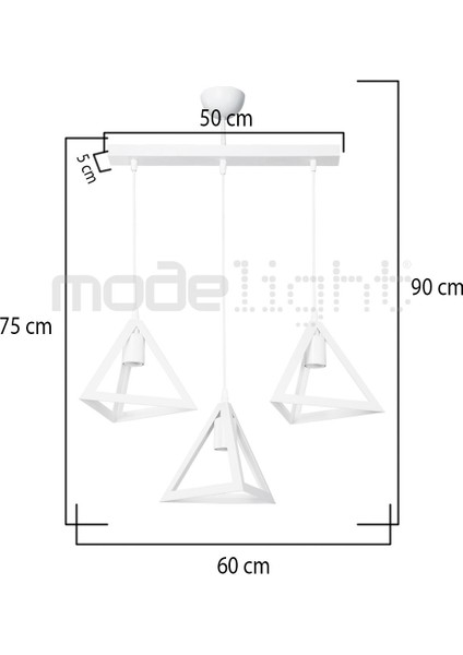Prizma 3lü Sıralı Avize Beyaz (Beyaz Laleli) Salon-Oturma-Çocuk-Yemek-Yatak Odası--Antre-Mutfak fırsatları