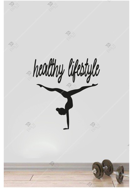 Healthy Lifestyle Sağlıklı Yaşam Pilates Duvar Dekor Ahşap Tablo 35X34