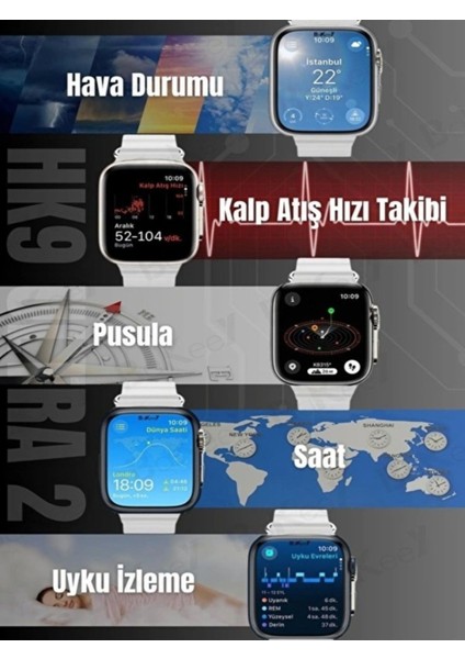 Hk9 Ultra 2 Akıllı Saat modelleri