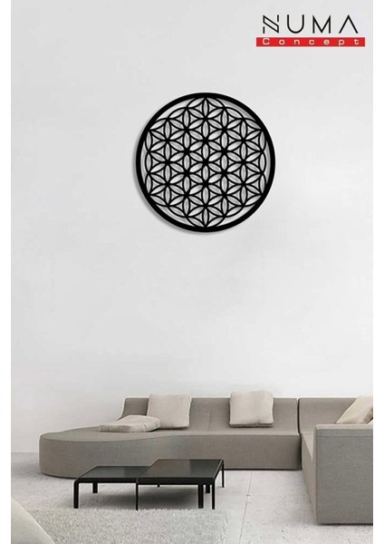 Yaşam Çiçeği Tekli Mdf Duvar Dekorasyon Lazer Kesim 40X40 cm