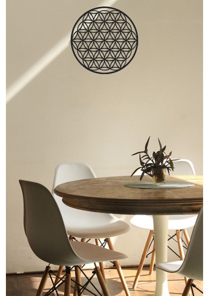 Yaşam Çiçeği Tekli Mdf Duvar Dekorasyon Lazer Kesim 40X40 cm modelleri