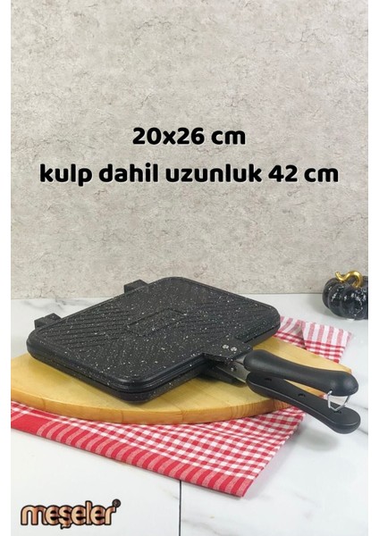 Ocak Üstü Granit Döküm El Tost ve Çok Amaçlı Grill Tava Siyah fiyatları