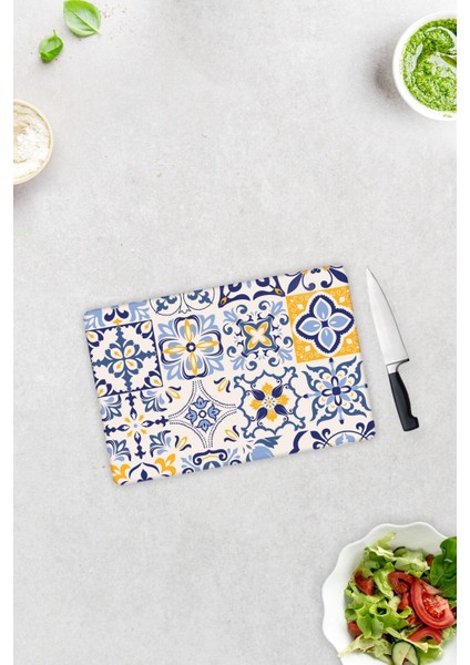 Mavi Çini Desen | Cam Kesme Tahtası - Cam Kesme Tablası | 20CM x 30CM fiyatları