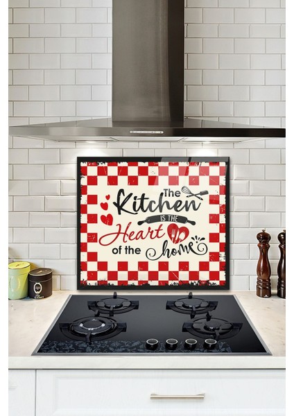 Cam Ocak Arkası Koruyucu | Kitchen Heart | 52CM x 60CM modelleri