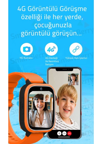 Z51 Görüntülü Görüşme Gps Wıfı Net Konum Gizli Dinleme Akıllı Çocuk Takip Saatilı - Kırmız indirimleri