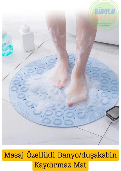 Masajlı Banyo Duş Kaydırmaz Matı Pedi Silikon Vantuzlu Paspas Duşakabin Paspası. Ayak Kaydırmaz