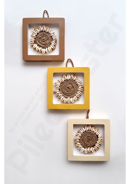 Duvar Çerçevesi 3lü|boho Dekor|dekoratif 3 Lü Set|üçlü Çerçeve |boho Çerçeve|dekorasyon|kahverengi