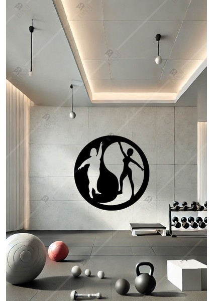 Kilolu ve Fit Kız Figürlü Yin Yang Duvar Dekoru Diyet Diyetisyen fiyatları