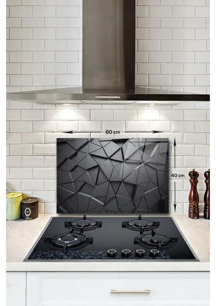 Cam Ocak Arkası Koruyucu | Antrasit Kristal | 40CM x 60CM fiyatları