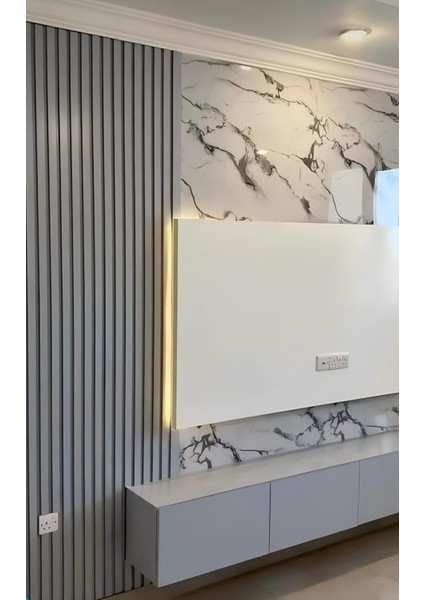 Özbir Kıtchen Gümüş Gri Akustik Duvar Paneli 100X240 Ahşap Duvar Paneli fırsatları