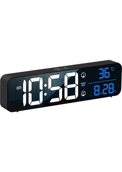 Hd LED Ekranlı Aynalı Elektronik Saat Dekoratif Dijital Masa Saati Yatak Odası Ev Ofis Gift